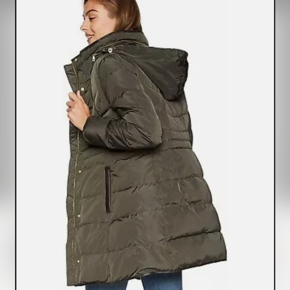 Cole Haan Faux Fur Trim Puffer Jacket - Picture 4 of 11